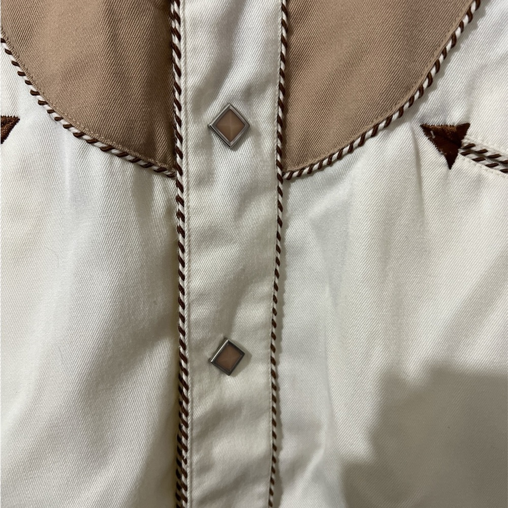Panhandle Slim Cream and Tan Western Shirt - Picture 4 of 8